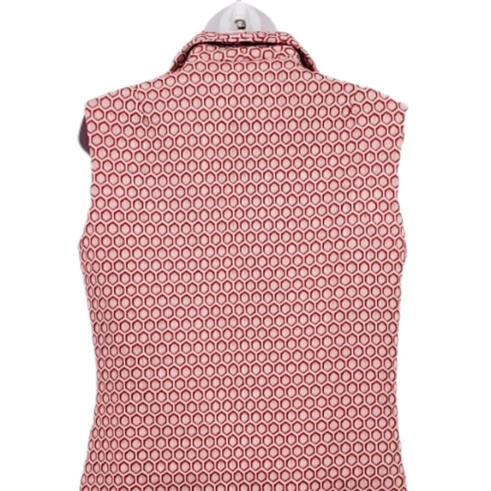 NEW Vintage 60's Handmade Red Geometric Mod Sleeveless Mini Dress Modern Large - Picture 7 of 10